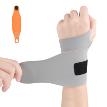 2Pieces Wrist and Thumb Support Brace Adjustable Elastic Compression Grey orange massage