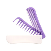 Lightweight Hair Brush Fashion Folding Comb For Women Everyday Hair White and purple