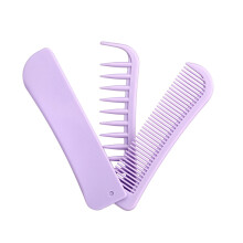Portable Folding Hair Comb Styling For Various Hair Types And Travel Convenience Purple