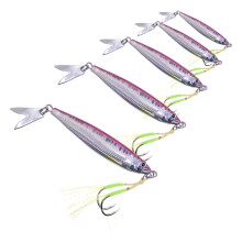5Pcs Fishing Spoons Lures Single Hook Spoons Hard Lures Metal  Rotating Baits No. 4
