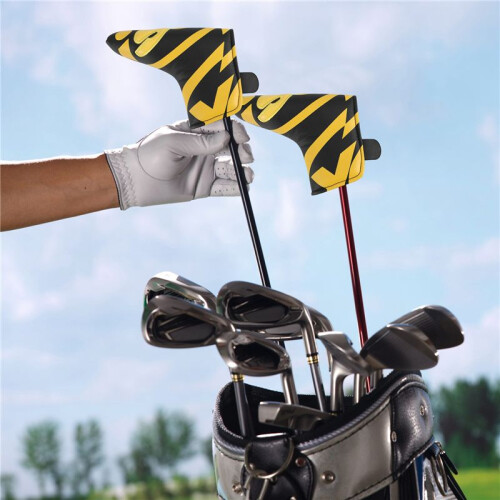 GolfschläGer Blade Putter Abdeckung HeadAbdeckung mit PU Lederverschluss,Ja Bedrucktes Gemustertes GolfzubehöR 2