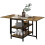 Industrial Folding Dining Table Brown Black 140 cm 2