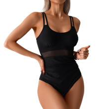 Women 1 Pc Swimming Suit Ruched Swimsuit Ladies Sports Bathing Suit Black XL