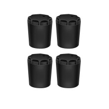 4pcs Fishing Rod End Caps Universal Fishing Rod Tail Protector Butt Cushion Black L