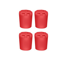 4pcs Fishing Rod End Caps Butt Cushion Elastic Handle End Protective Cover Red M