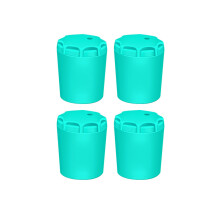 4pcs Fishing Rod End Caps Butt Cushion Elastic Handle End Protective Cover Blue L