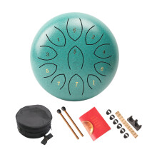 Ethereal Drum 11 Note Steel Tongue Drum for Adults Beginner Kids Handpans Malachite green