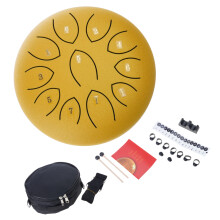 Steel Tongue Drum with Drumstick 11 Note Percussions Instrument Musical Toy Gilt diamond