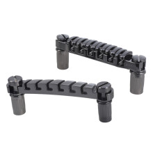 Guitar Bridge Tailpiece Individual Saddles for 6 String Electric Guitars Black