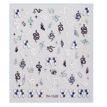 Chinese New Year Nail Stickers with Snake Designs Cartoon Nail Decals for Women 05style