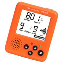 Professional Clip on LCD Digital Metronome Small Sports Running Metronome Neon orange