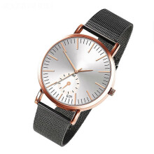 Fashion Men Women Unisex Quartz Wristwatch Watch Round Dial Analog Display (Black+Brown)_hb