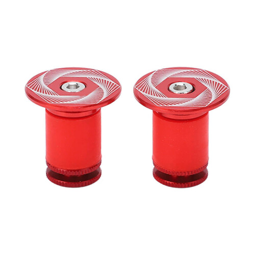 RISK Bicycle Grip Handlebar End Cap Aluminium Lock MTB Mountain Handle Bar Grip End PlugRed_hb