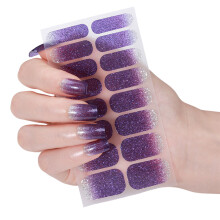 Gels Nail Wraps Cats Eye Gels Nail Strips Glitterin Nails Polish Stickers ZE0684