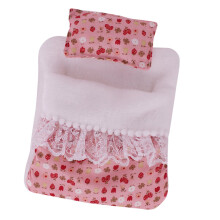 Doll Bed For 17cm Plush Figure Doll with Fashion Flower Pattern Pillow Sleepbag 2444