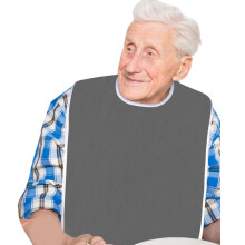 Clothing Protector Reusable Adult Bibs for Eating Waterproof Feeding Adult Bibs Gray