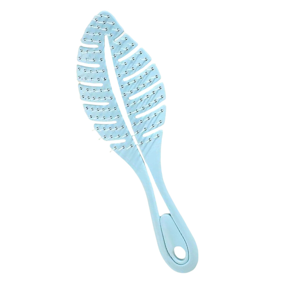 Leaf Hairbrush Scalp Massage Hairdressing CombFor Wet Or Dry Hair Styling Blue