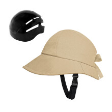 Woman Hat Shaped Bike Helmets Cycling Hat Wide Brim Sun Hat Bicycles Helmets Khaki.