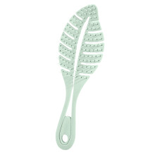 Stylish Leaf Shaped Hair Comb Hollow Out Hair Brush Scalp Massage Hair Styling Green