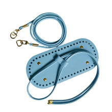 Adjustable Bag Base Strap Precise Cut PU Drawstring Rope DIY Crafting Supply Sky Blue 22cm