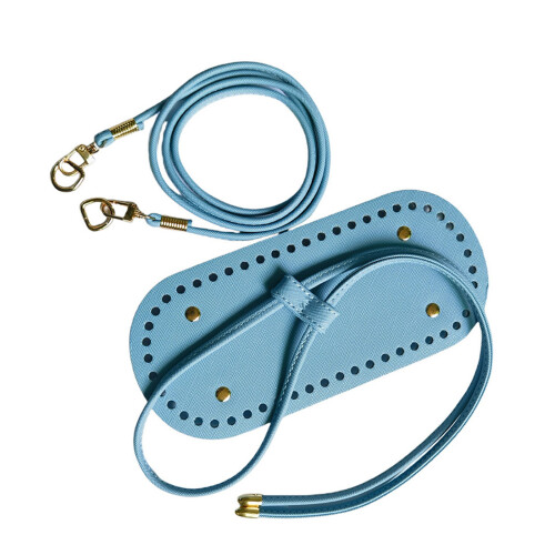 Adjustable Bag Base Strap Precise Cut PU Drawstring Rope DIY Crafting Supply Sky Blue 22cm