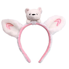 Bandeau pour enfants, accessoires de fête, serre-tête oreilles de chat, motif ours polaire, blanc, accessoire pour cheveux de