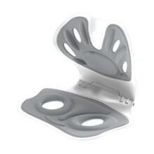 Coussin de soutien lombaire ergonomique et respirant gris pour le voyage, idéal pour corriger la posture.