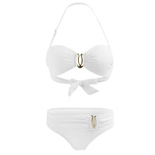 Ladies Low Waist Thong Bathing Suit Set Halterneck Thong Swimsuit Set for Beach White XXL