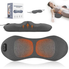 3in1 Electric Lower Back Massager with Heat and Vibration, Lumbar Support Pillow for Pain Relief