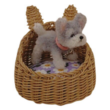 Collectible Miniature Woven Dog Bed Basket for Dollhouses Scene Setting 12