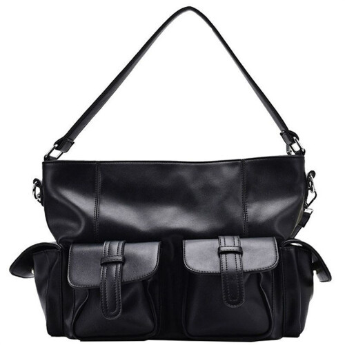 Women's Soft PU Leather Shoulder Bag Multi Pocket Shoulder Bag for Everyday Use