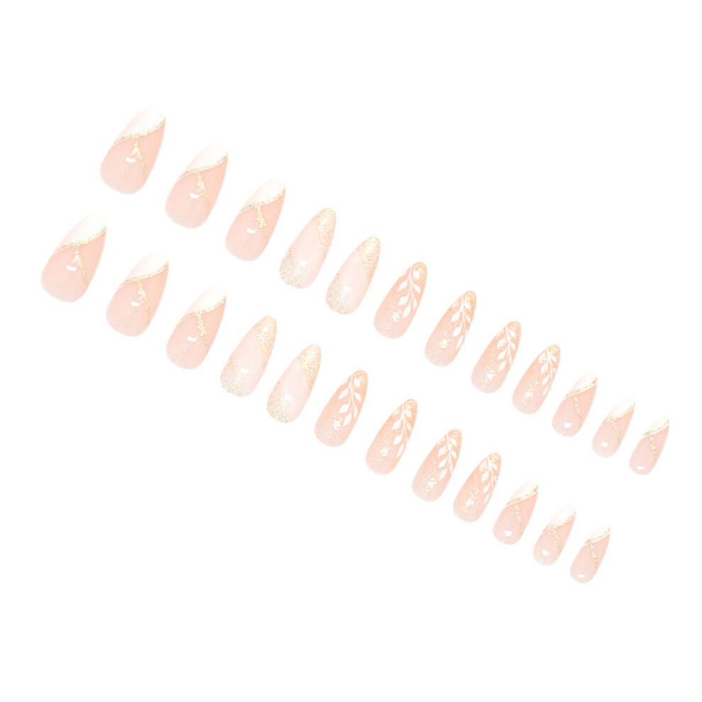 Acrylic False Nail,Artificial Nail Stick on Nail Press on Nail Leaves Fake Nail