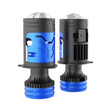 Juego de 2 faros delanteros LED láser para automóvil 6000 K, superbrillantes con lente H4, luz blanca, alta intensidad y larga duración