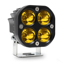 Foco continuo de cuatro bombillas de 3 pulgadas para coche, 20 W, 2000 lm, 6000 K, DC 9-80 V, luz amarilla