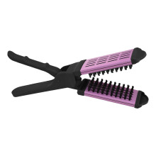 Hair Straightening Brush V-Shape Detangler Comb Double Sided Flat Brush Purple