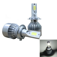 2 kpl H7 18 W 1800 lm 6000 K vedenkestävä IP68 auton LED-ajovalo kahdella COB LED -lampulla, DC 9–36 V, valkoinen valo