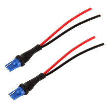 1 Pair T10 W5W 194 Bulb Holder Base Male Socket with Wire Leads, Replacement Lamp Connector for Car Interior Lighting