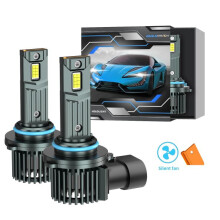 9005 Car LED Headlight Bulbs 1 Pair 32W 3200LM 6500K with Cooling Fan, Gun Metal, Bright White Beam for Cars