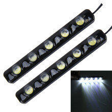 2 unidades de luz diurna de 5 W y 150 lm, 6000 K, con 5 lámparas SMD 5050, 12 V CC, luz blanca para automóvil