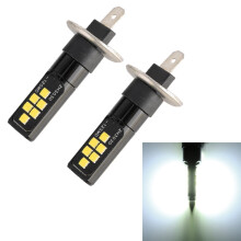 2 Pack H1 LED Car Fog Light Bulbs, 12 SMD 3030 Chips, DC 9-16V 3.5W 6000K 320LM, Constant Current, White Light