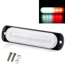 Luz estroboscópica de emergencia para coche y camión 12V a 24V, 18 W, 6 LED, ultrafina, luz lateral blanca y roja