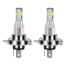 1 Pair H4 LED Fog Light Bulbs, DC 12V-24V 12W 1800LM White Light for Car, Durable Replacement Driving Lamp