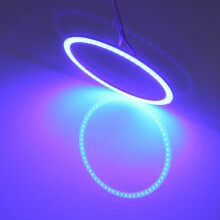 60 mm:n 5 W:n 180 lm:n siniset COB-led-ajovalorenkaat ajoneuvoihin, tasavirta 12–24 V, kestävä metallirakenne