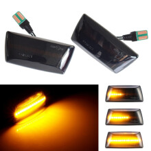 2 unidades de luz lateral dinámica LED para aleta de coche compatible con Chevrolet Cruze 2009-2014, transparente negro