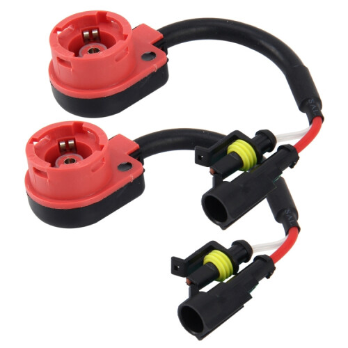 2 Pack D2 D4 HID Bulb Socket Adapter Cables, Universal Headlight Wire Connectors, Durable Replacement Harness for Car Lighting