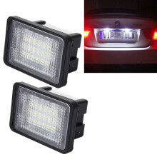 2 Pack License Plate Light with 18 SMD 3528 LEDs, 2W 120LM DC12V White Light for GLK X204 Rear Number Plate Lamp