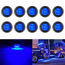 10 piezas luces laterales para coche y camión de 3 LED de 3/4 de pulgada, color azul, formato compacto y resistente