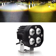 Foco continuo bicolor para coche de 3 pulgadas 20 W 2000 lm CC 9-30 V, luz auxiliar compacta para vehículo