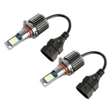 9005 2 Pack DC 12-24V 10.5W Car Dual Color Fog Lights with 24 SMD 3030 LEDs, Constant Current, White and Ice Blue Light, Box Packaging
