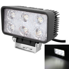 LED-työvalo 18 W, 1260–1350 lm, 6 lediä, valkoinen 30 asteen kohdevalo, vedenkestävä IP67, DC 10–30 V, ajoneuvoihin
